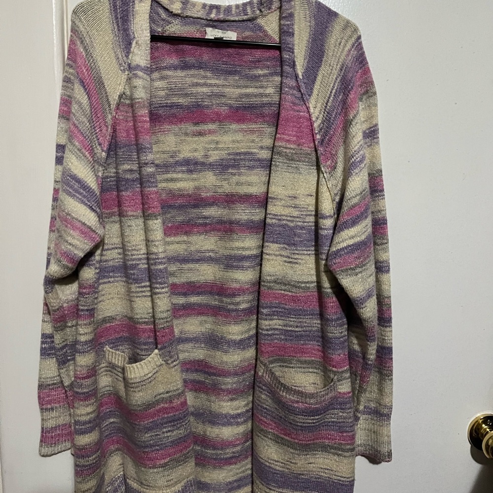Lucky Brand Purple and Pink Cardigan Sweater